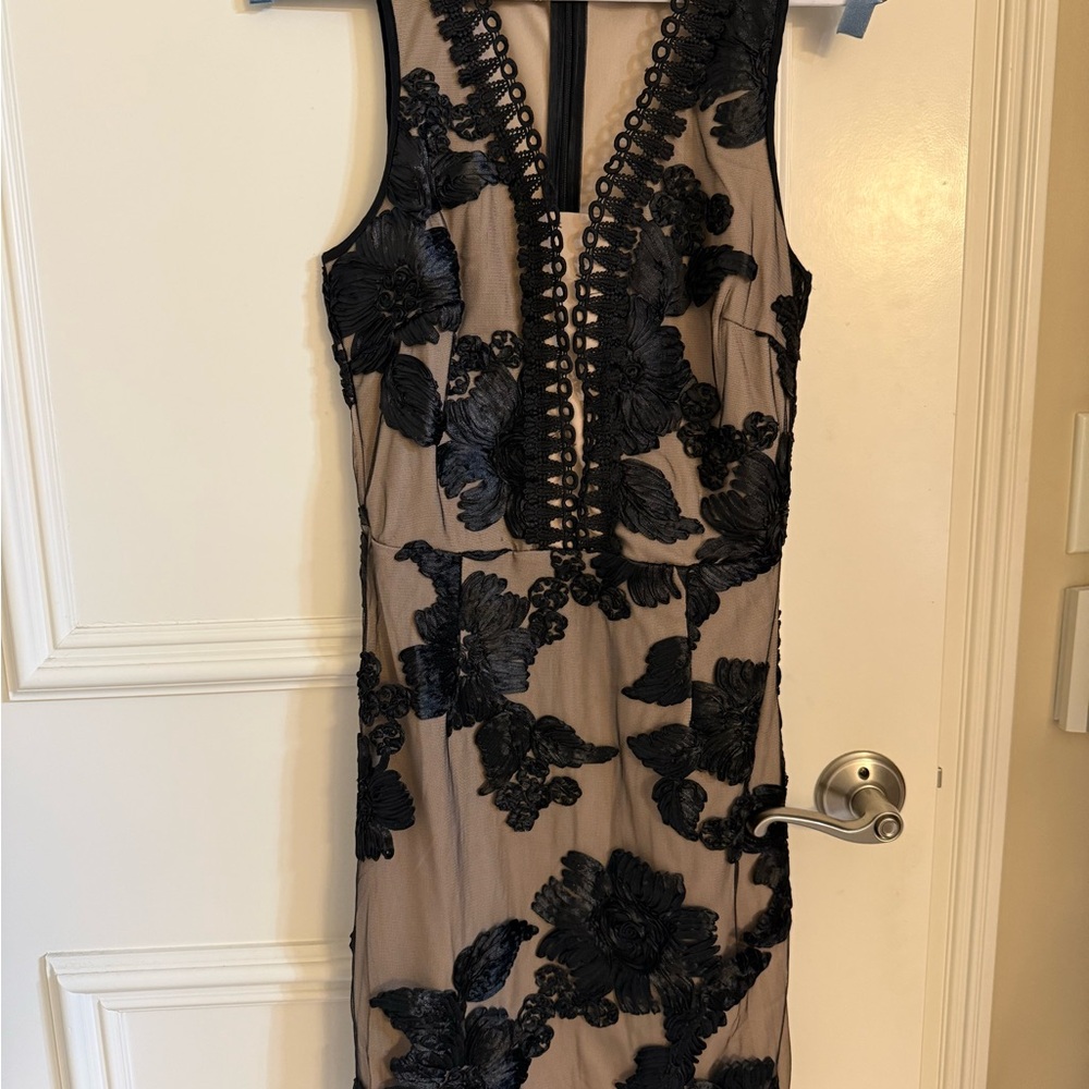 VENUS Black Floral Lace Mini Dress